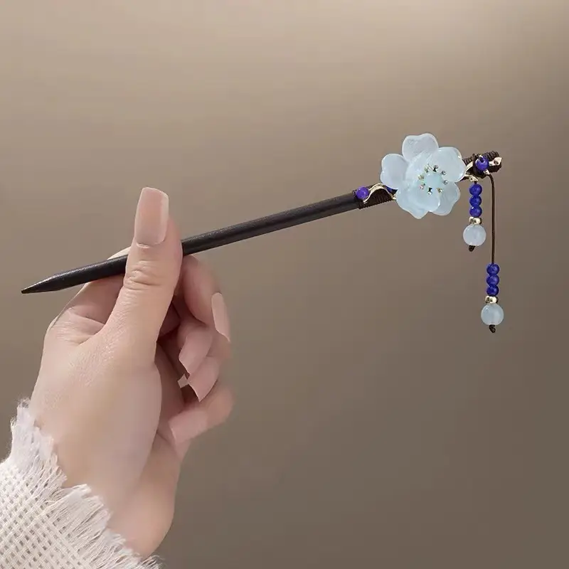 Ancient Hanfu Hairpin Tassel Step Shake Wood Chopsticks - Image 23