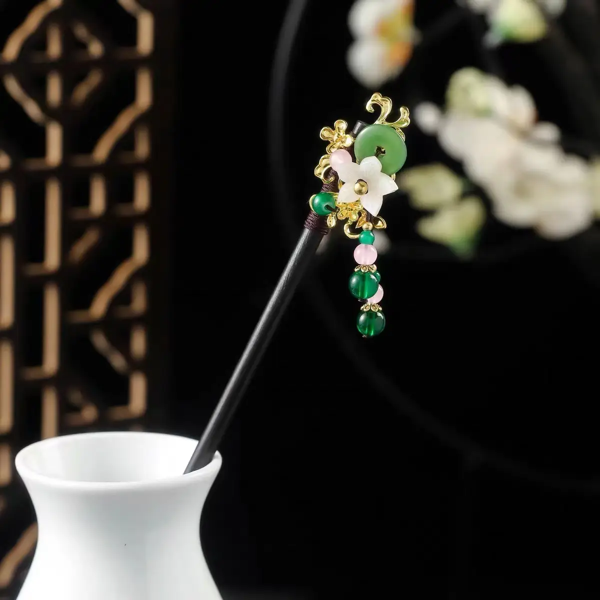 Ancient Hanfu Hairpin Tassel Step Shake Wood Chopsticks - Image 24