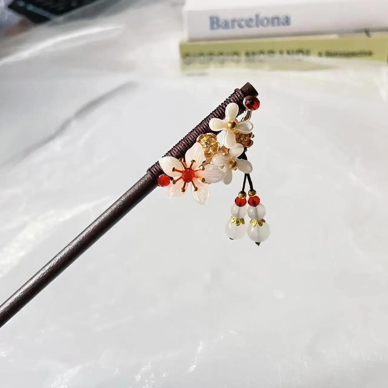 Ancient Hanfu Hairpin Tassel Step Shake Wood Chopsticks - Image 30