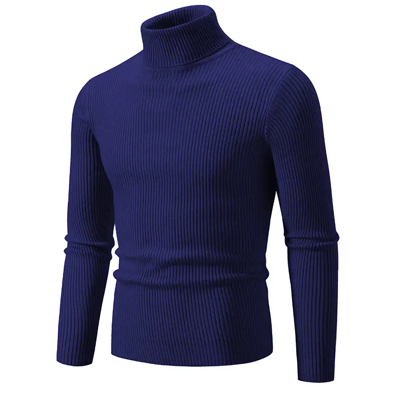 Men's Light Gray Turtleneck Sweater Plus Size - Image 17