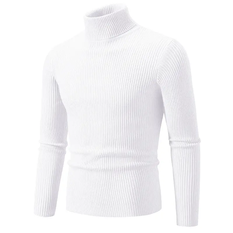 Men's Light Gray Turtleneck Sweater Plus Size — feature 18