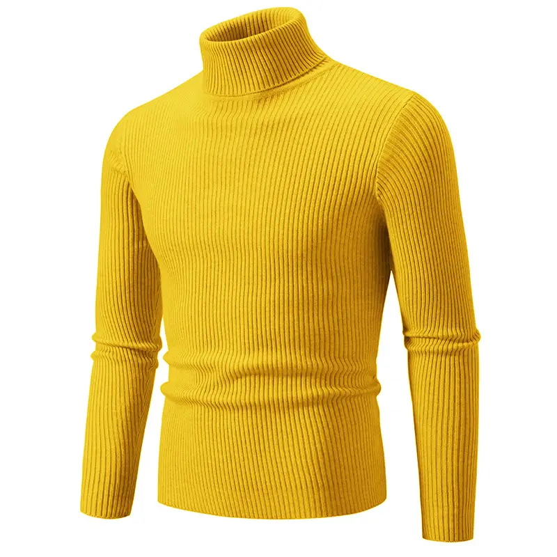 Men's Light Gray Turtleneck Sweater Plus Size — feature 23