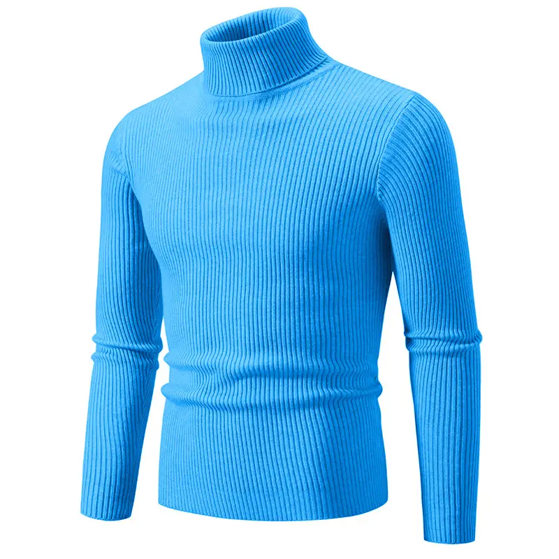 Men's Light Gray Turtleneck Sweater Plus Size - Image 10