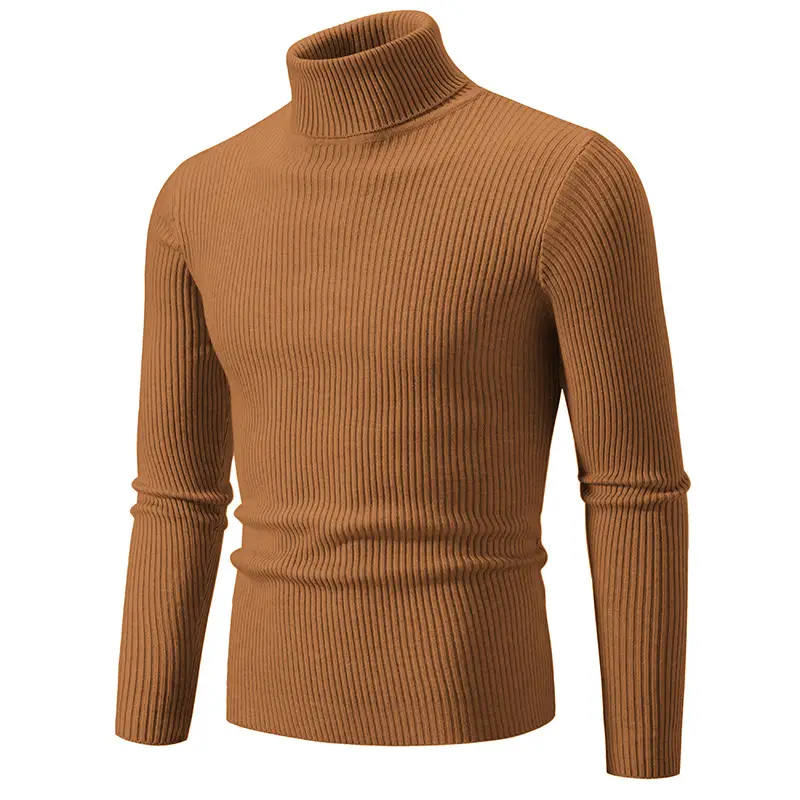 Men's Light Gray Turtleneck Sweater Plus Size - Image 14