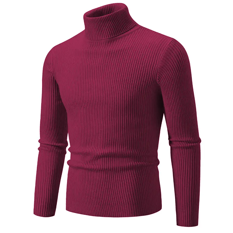 Men's Light Gray Turtleneck Sweater Plus Size - Image 7