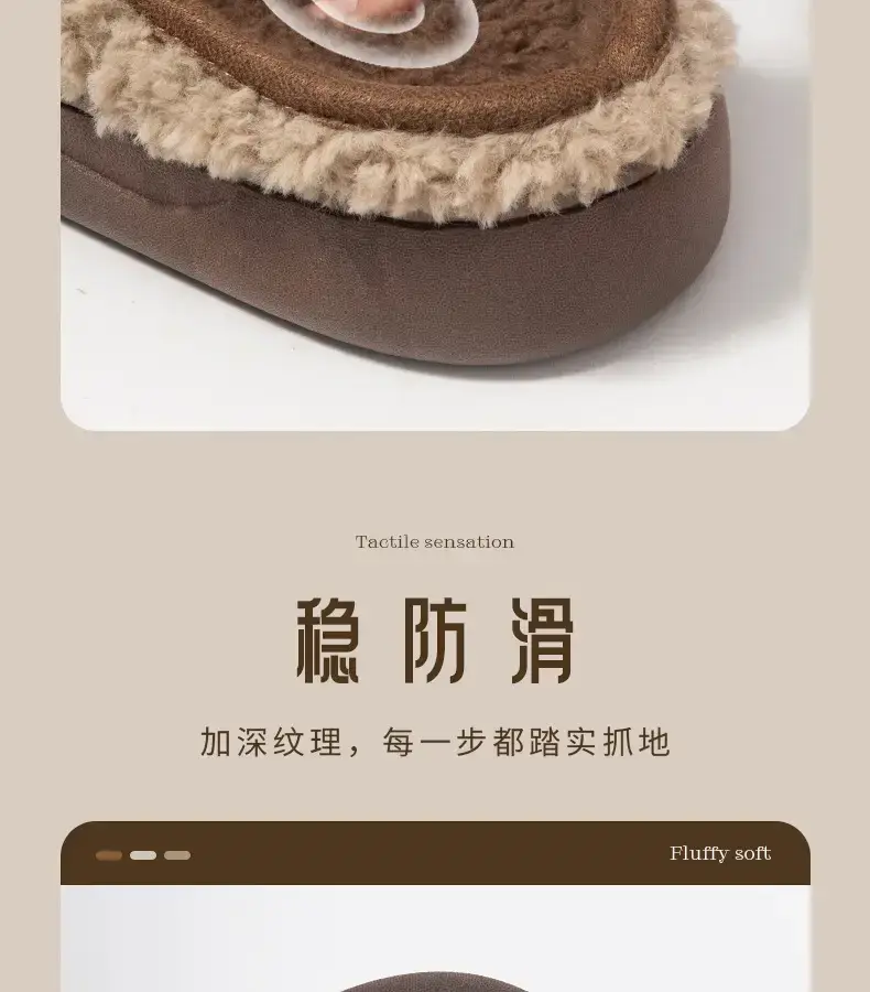 Women's 2025 Winter Warm Cotton Slippers Bow Design — feature 9