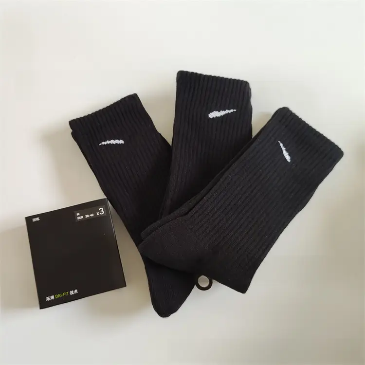 Suwannike mid-calf length socks thickened towel bottom thin basketball socks three pairs long mid-calf short socks