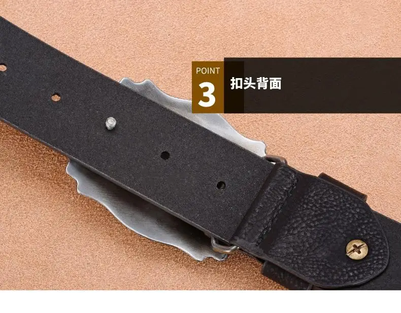 Men's Black Rivet Belt Retro Style Trousers Belt β feature 11