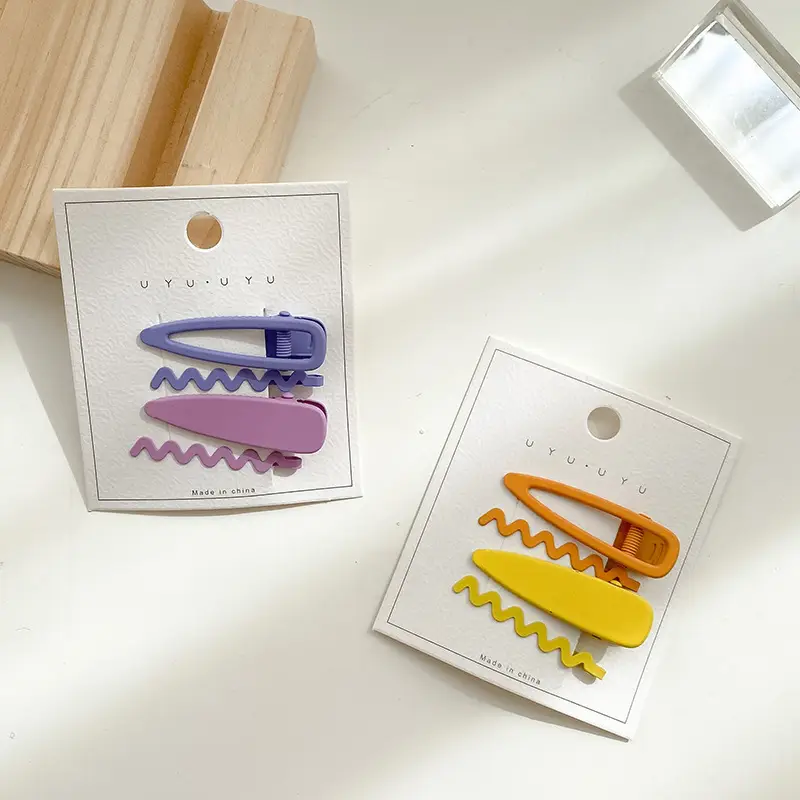 Matte Frosted Hairpins 4 Pcs Wave Clip Set - Image 8