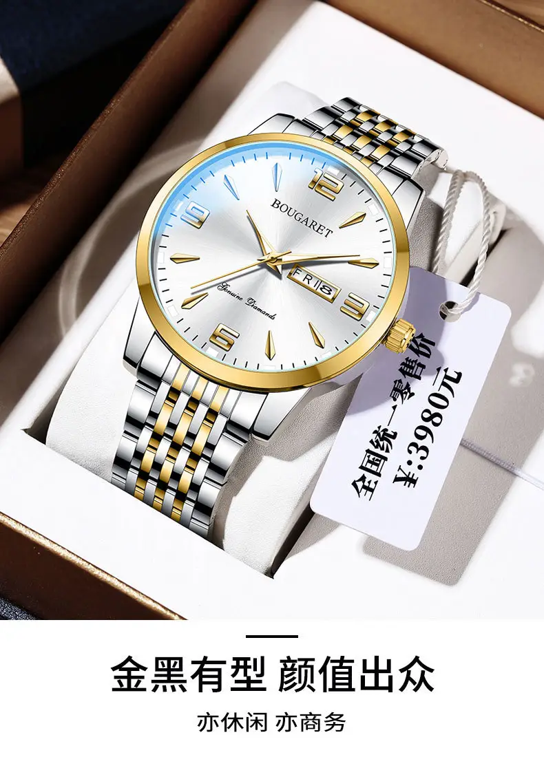 Bougarret Men's Waterproof Luminous Calendar Watch — feature 1