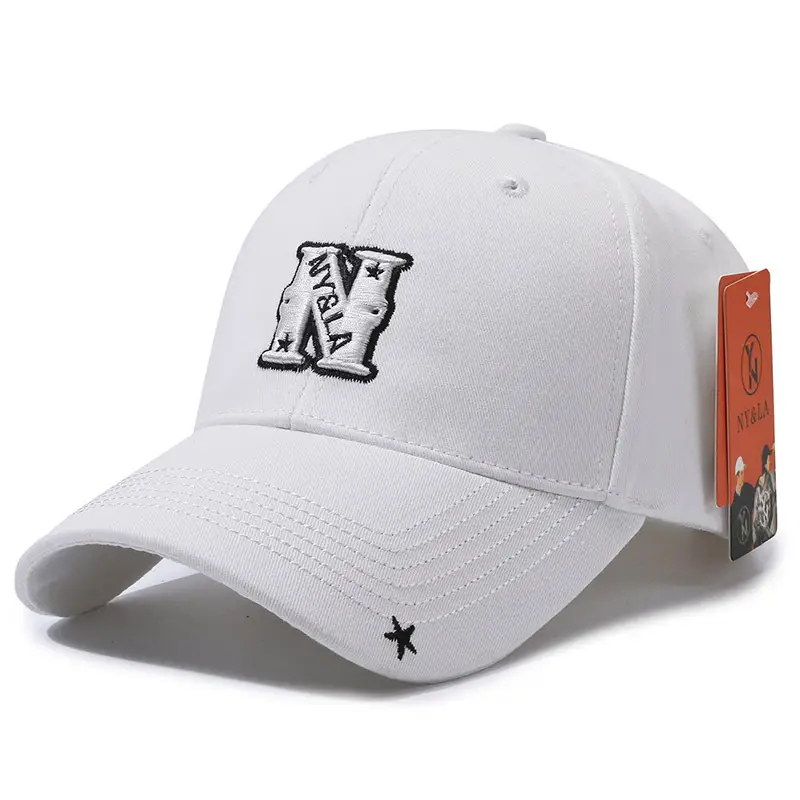 Men Black Baseball Cap with Star & Peak Design - Image 13