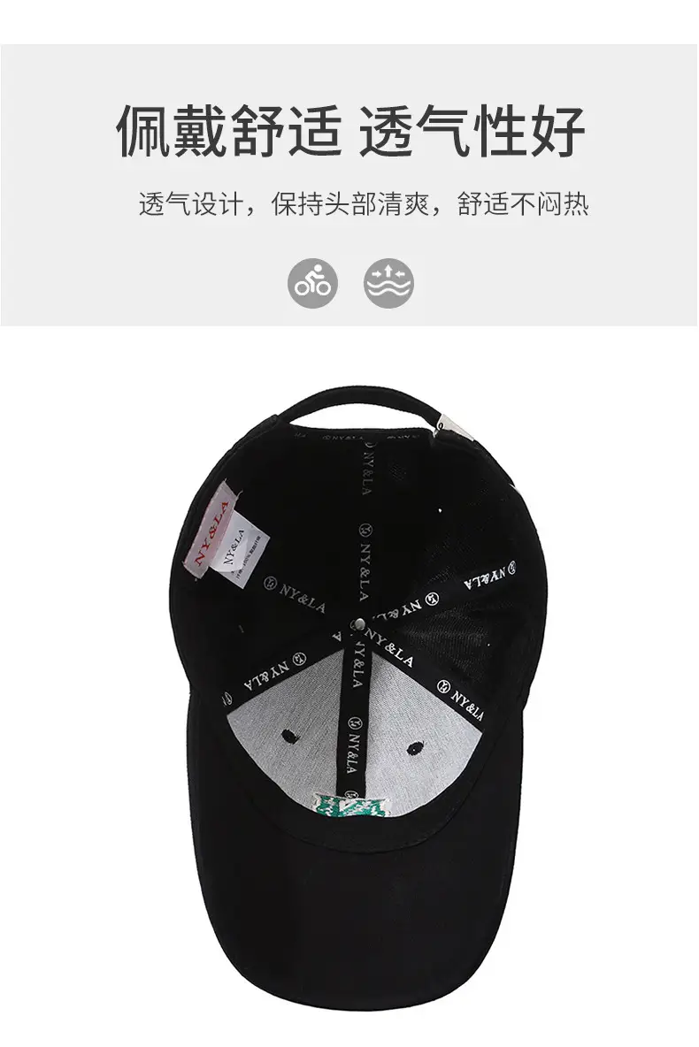 Men Black Baseball Cap with Star & Peak Design — feature 5