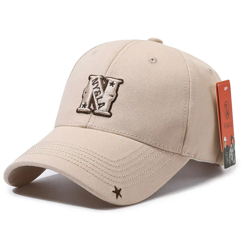 Men Black Baseball Cap with Star & Peak Design - Image 5