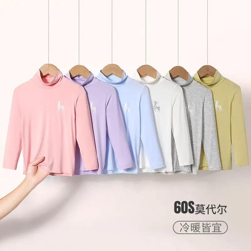 Children's White Long Sleeve T-Shirt with Deer Print