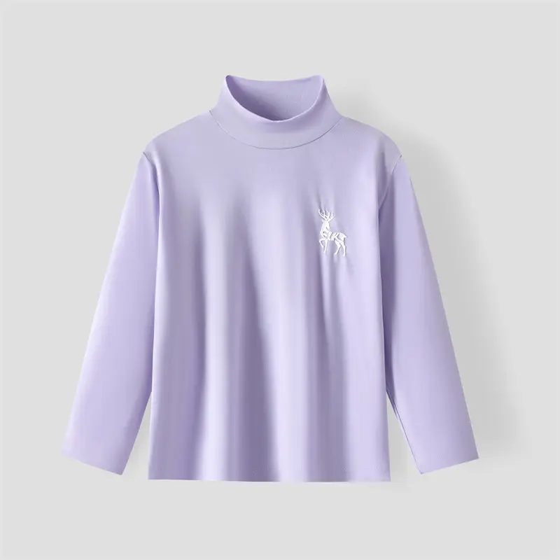 Children's White Long Sleeve T-Shirt with Deer Print