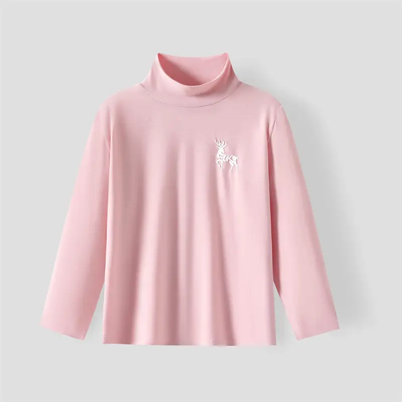 Children's White Long Sleeve T-Shirt with Deer Print