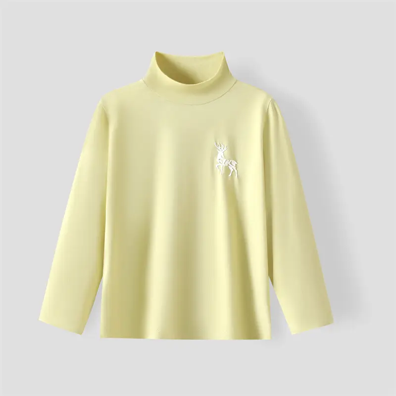 Children's White Long Sleeve T-Shirt with Deer Print