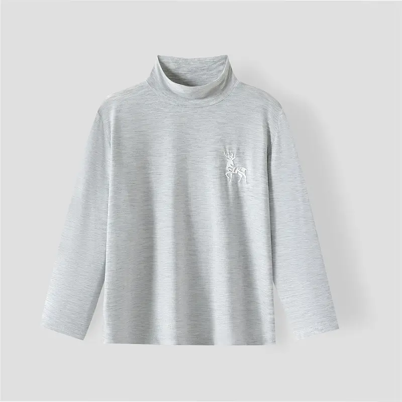 Children's White Long Sleeve T-Shirt with Deer Print