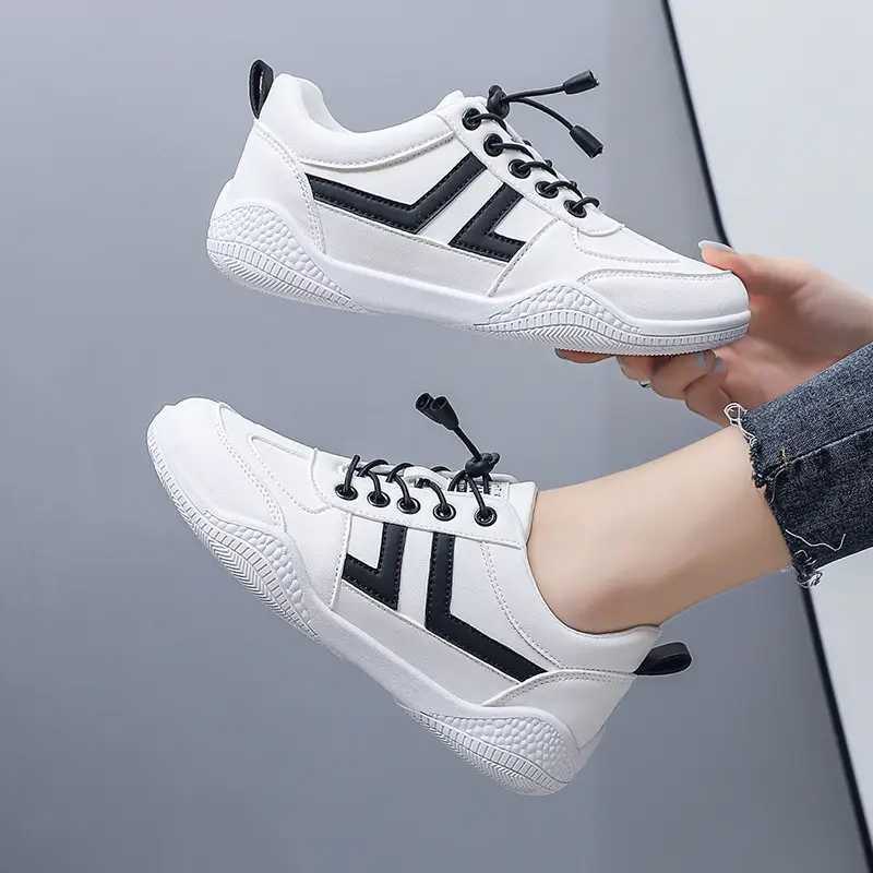 Women White Korean Style Sneakers 2023 - Image 4