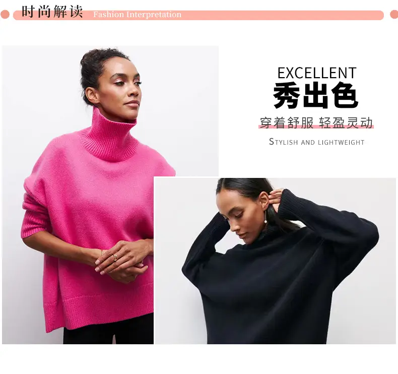 Women Long Sleeve Knitted Sweater Black Winter — feature 16