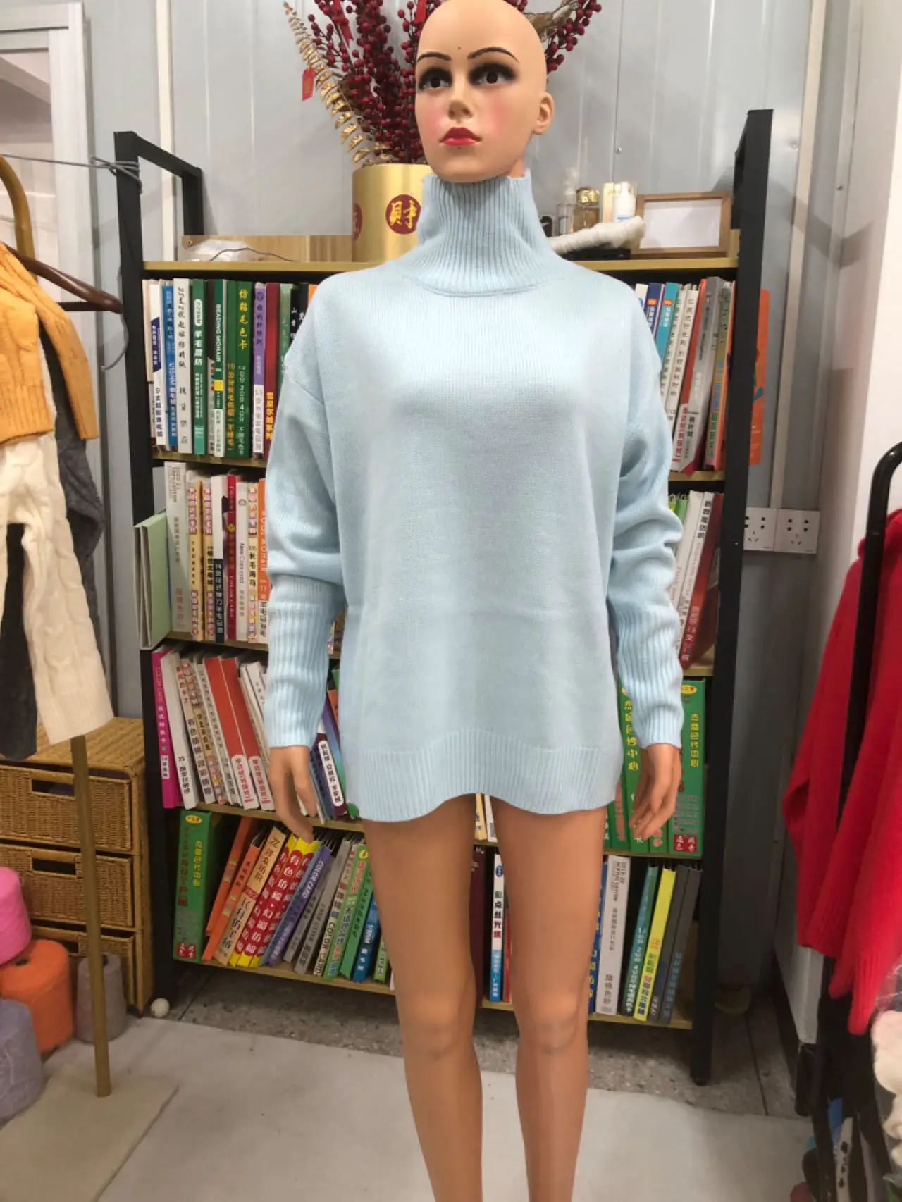 Women Long Sleeve Knitted Sweater Black Winter — feature 21