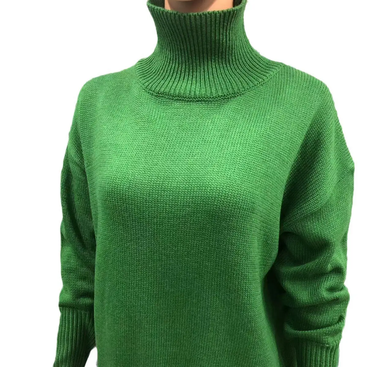 Women Long Sleeve Knitted Sweater Black Winter — feature 24