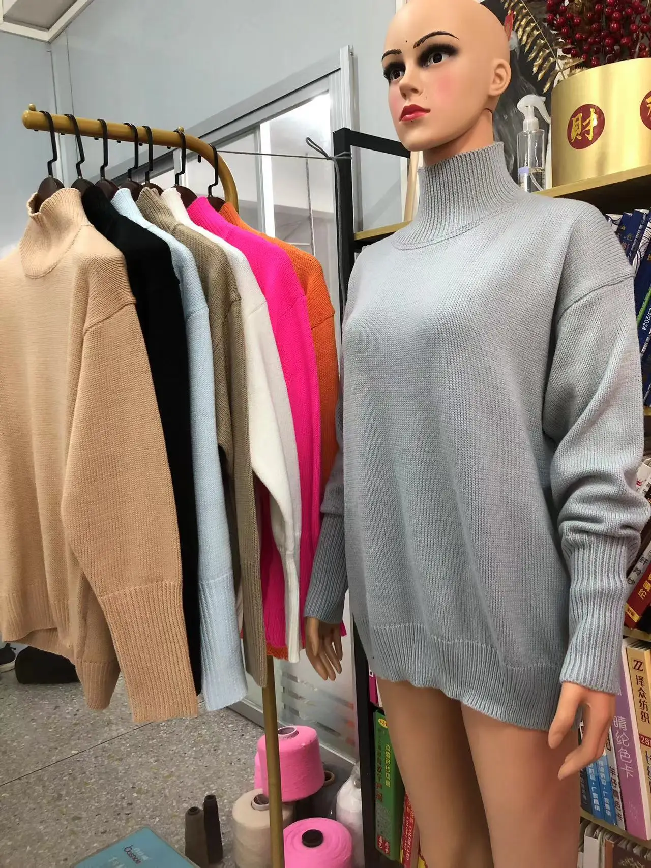 Women Long Sleeve Knitted Sweater Black Winter — feature 29