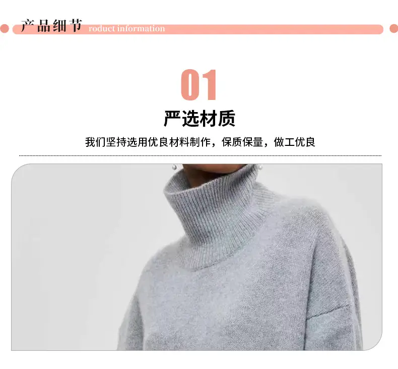 Women Long Sleeve Knitted Sweater Black Winter — feature 3
