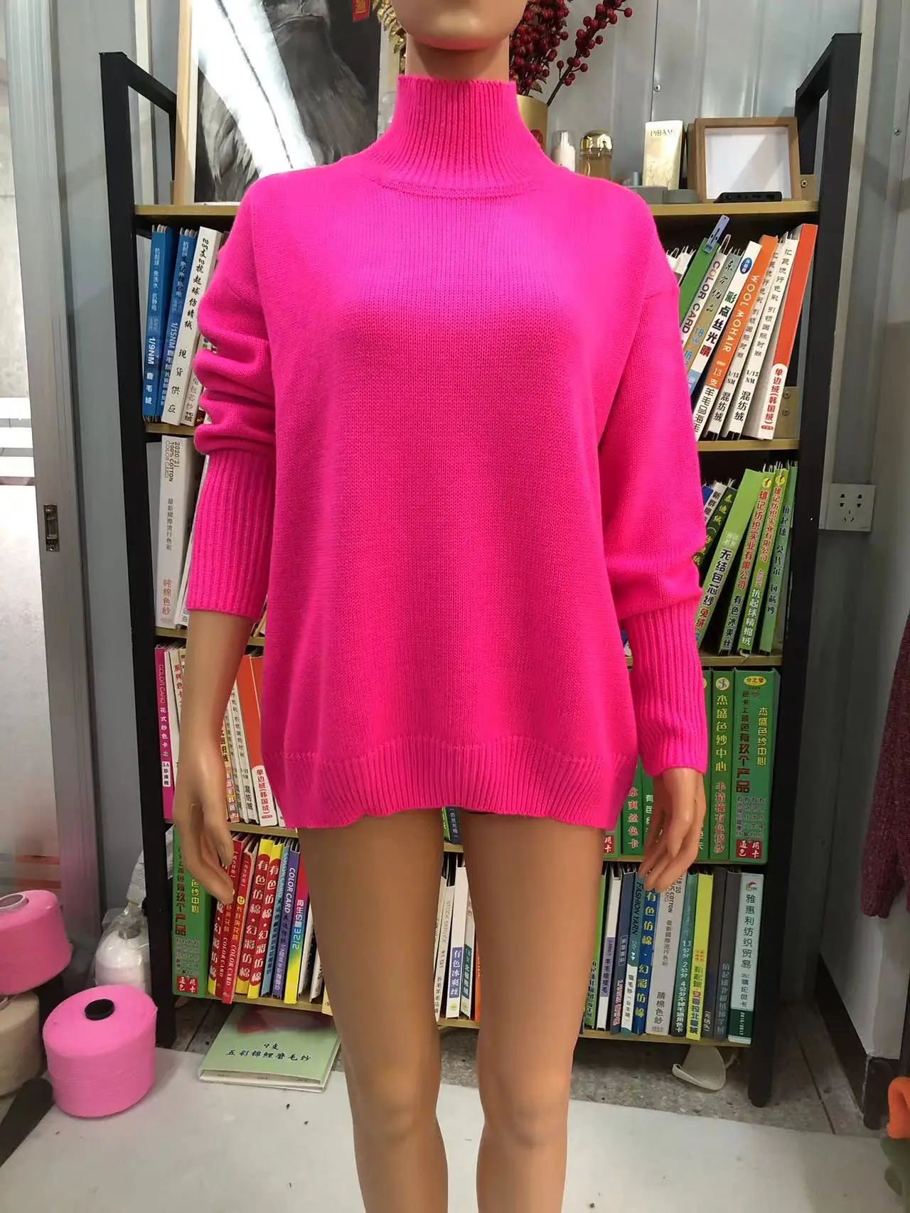 Women Long Sleeve Knitted Sweater Black Winter — feature 31