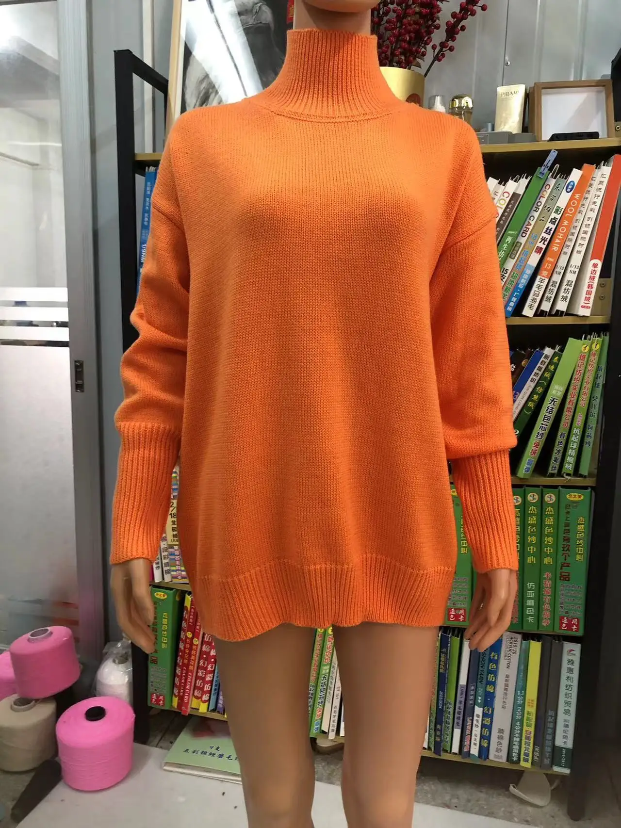 Women Long Sleeve Knitted Sweater Black Winter — feature 32