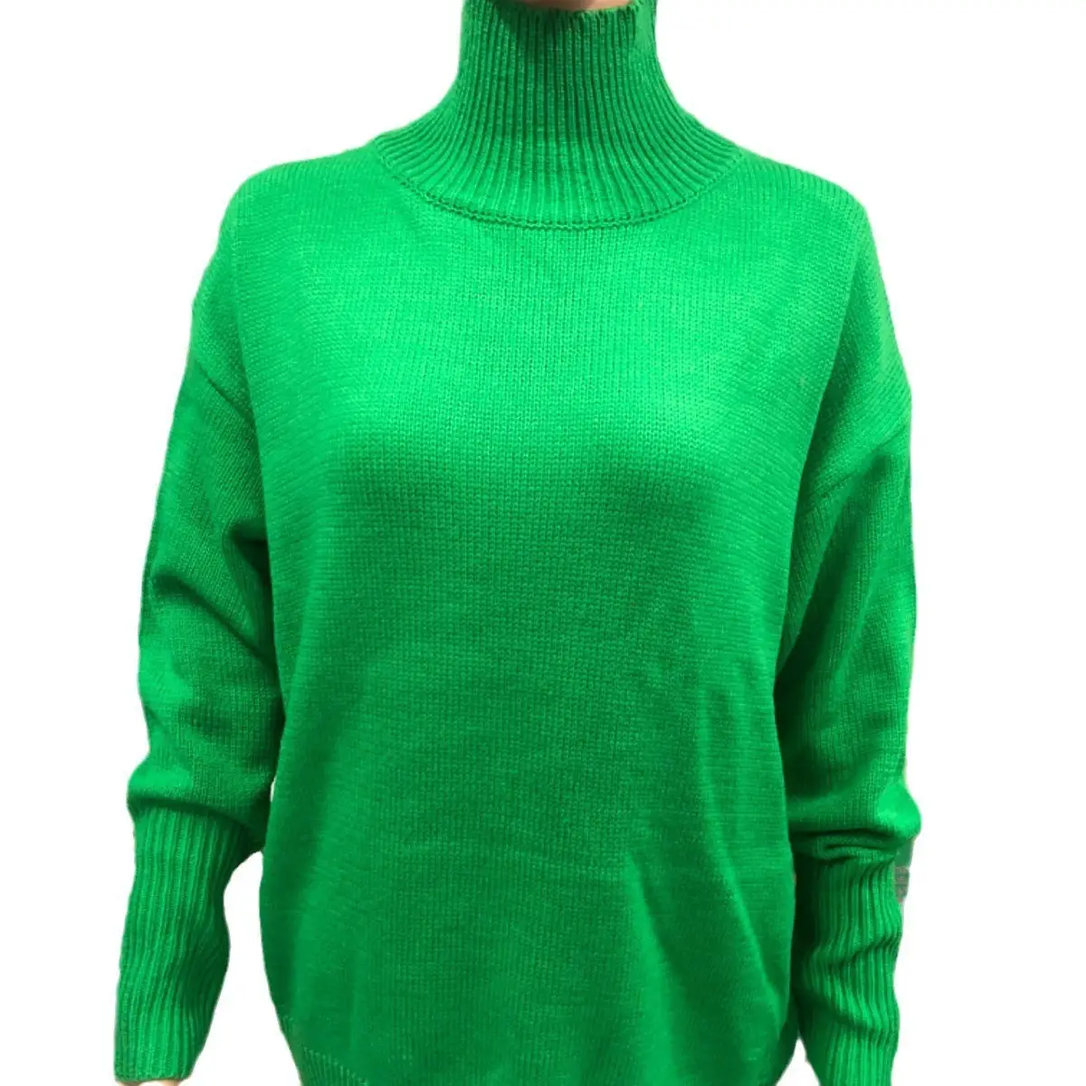 Women Long Sleeve Knitted Sweater Black Winter — feature 35