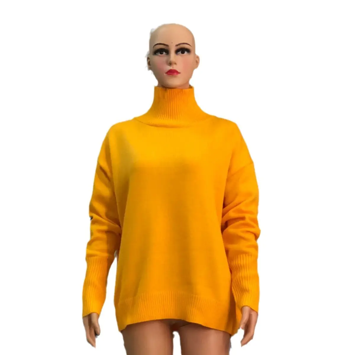 Women Long Sleeve Knitted Sweater Black Winter — feature 37