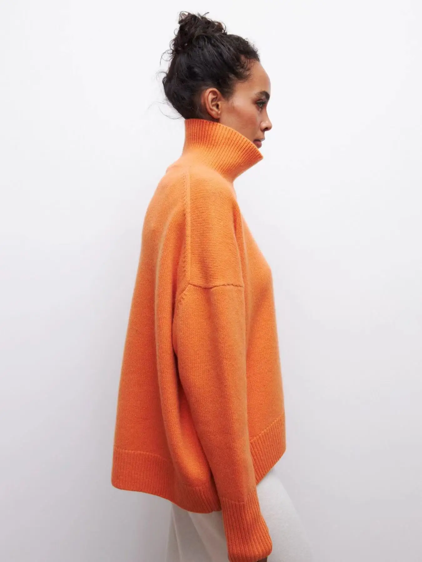 Women Long Sleeve Knitted Sweater Black Winter — feature 8
