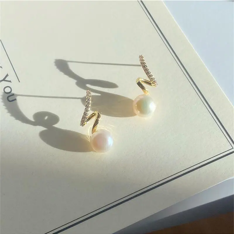 Natural Freshwater Pearl Earrings S925 Silver Needle Seven Mis Tone — feature 14