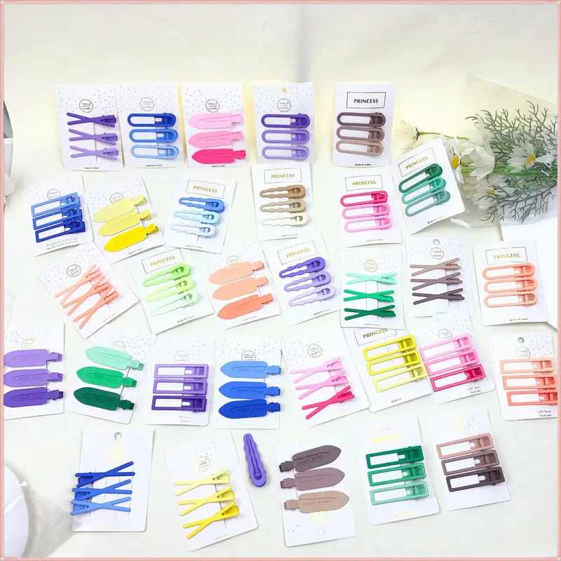 Cute Blue Hair Clips Set for Girls Candy Color - Image 47