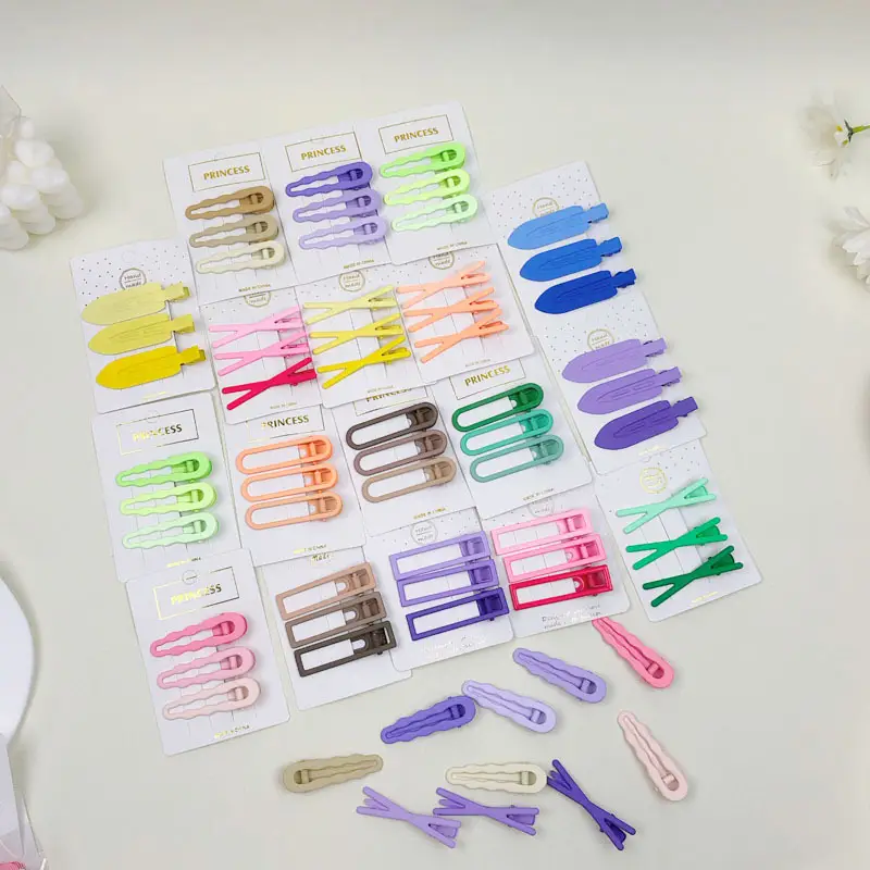Cute Blue Hair Clips Set for Girls Candy Color — feature 17