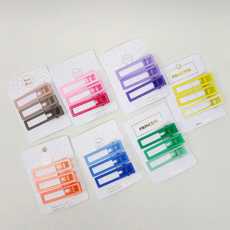 Cute Blue Hair Clips Set for Girls Candy Color - Image 16