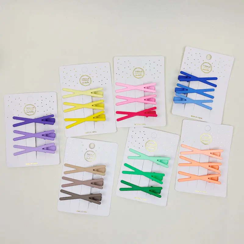 Cute Blue Hair Clips Set for Girls Candy Color - Image 24