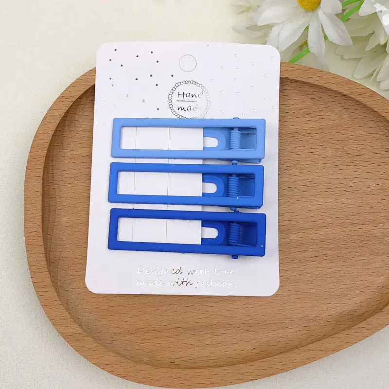 Cute Blue Hair Clips Set for Girls Candy Color - Image 9