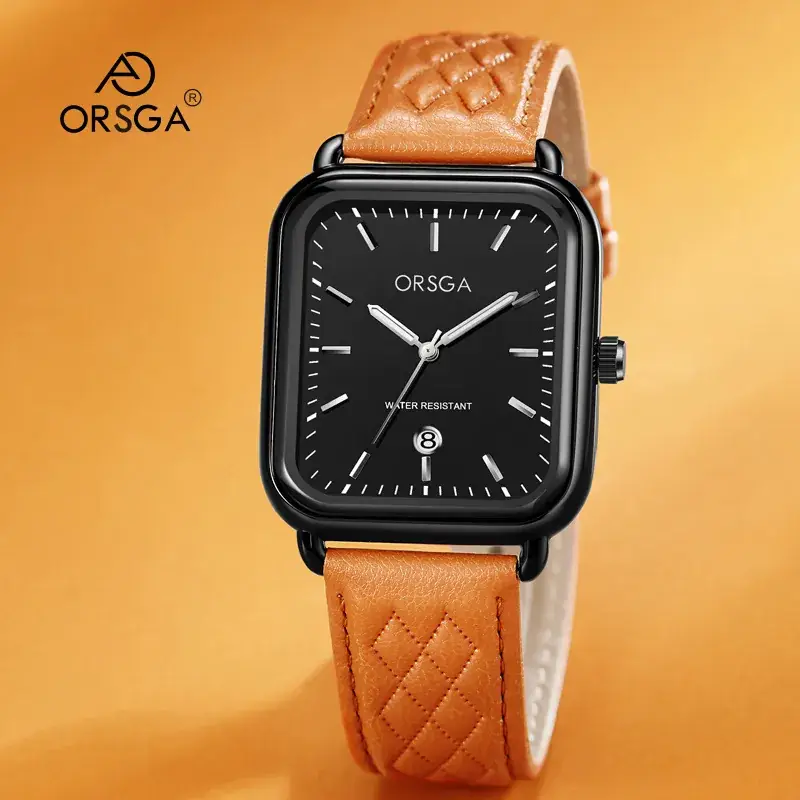 Oshga Women's Square Watch Grey Silicone Quartz