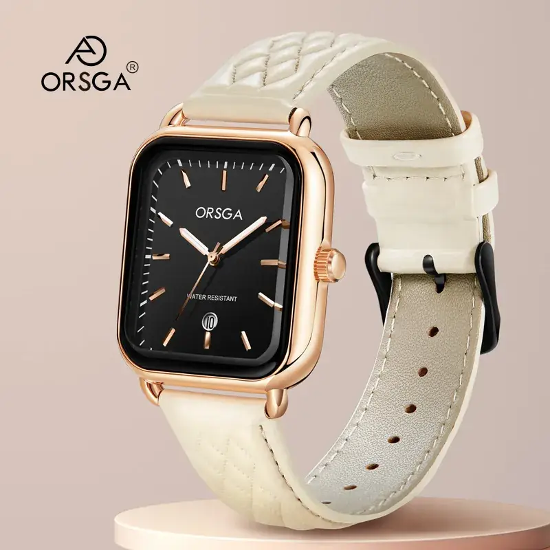 Oshga Women's Square Watch Grey Silicone Quartz
