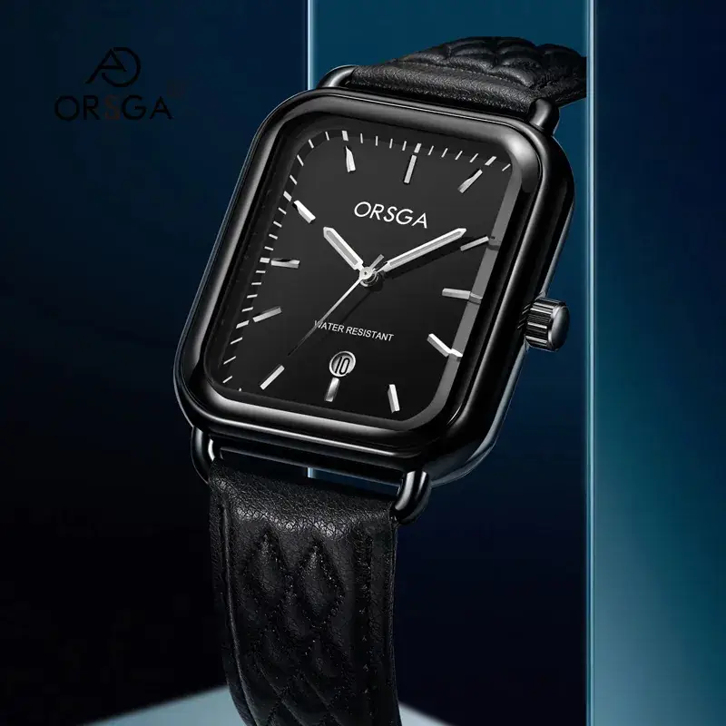 Oshga Women's Square Watch Grey Silicone Quartz