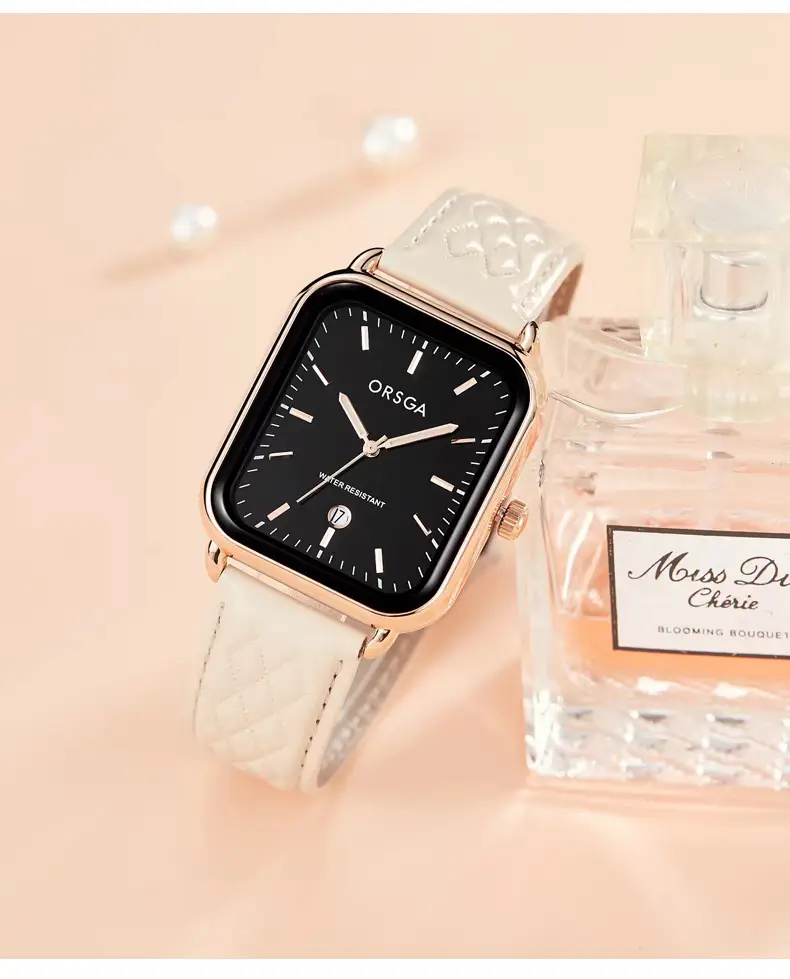 Oshga Women's Square Watch Grey Silicone Quartz — feature 12