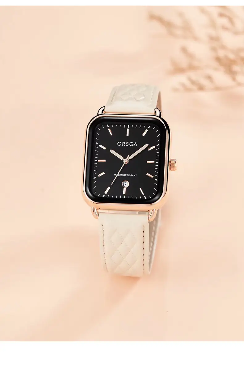 Oshga Women's Square Watch Grey Silicone Quartz — feature 16