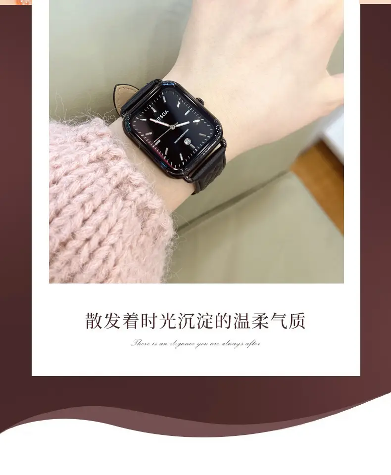 Oshga Women's Square Watch Grey Silicone Quartz — feature 7