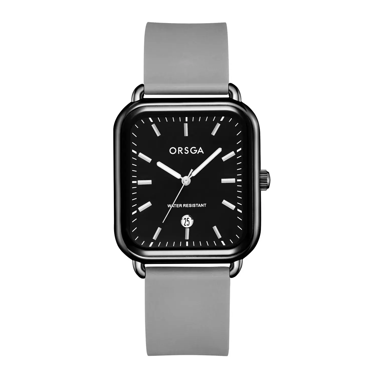 Oshga Women's Square Watch Grey Silicone Quartz