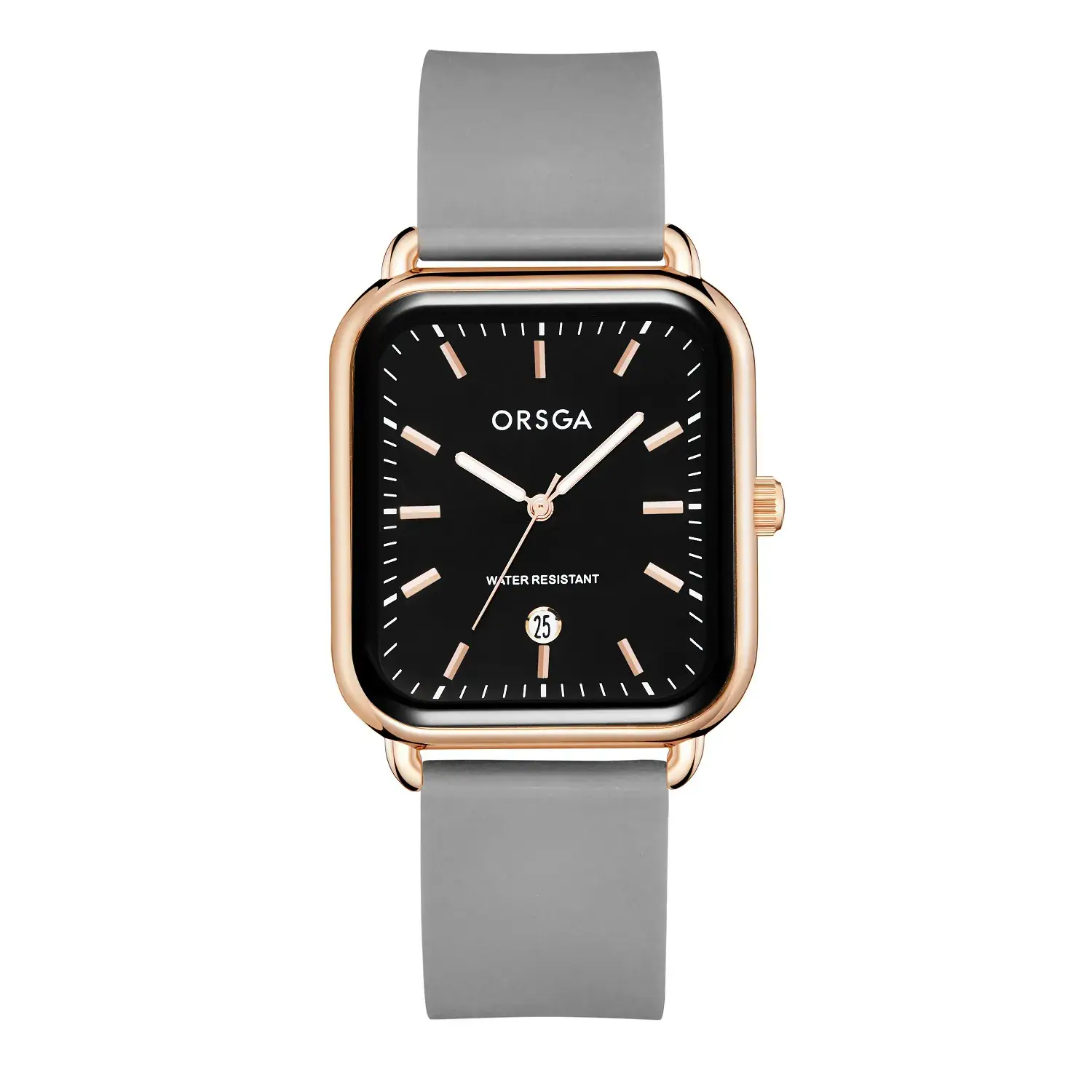 Oshga Women's Square Watch Grey Silicone Quartz