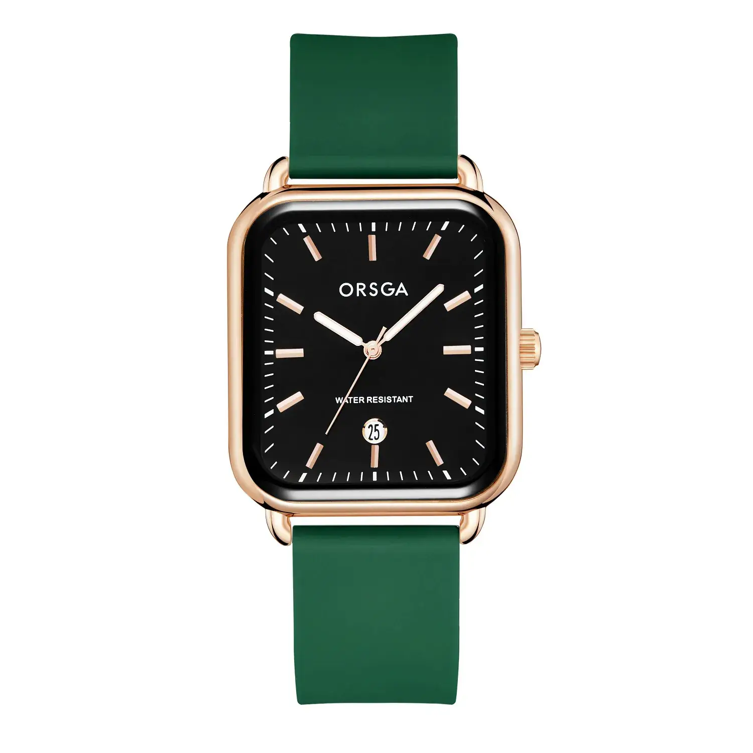Oshga Women's Square Watch Grey Silicone Quartz