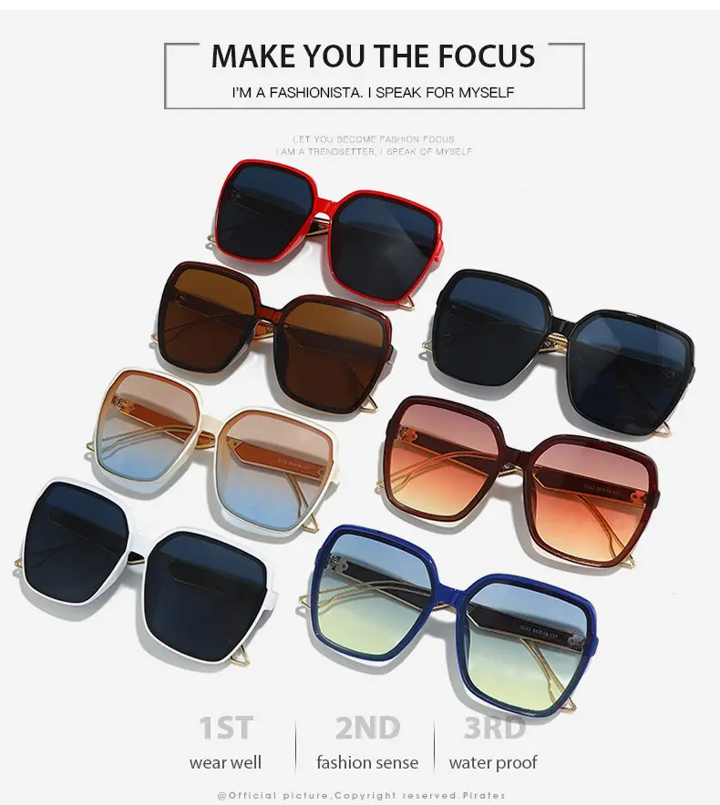 Square Sunglasses Women Gradient UV Protection — feature 3