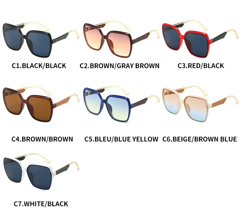 Square Sunglasses Women Gradient UV Protection — feature 6